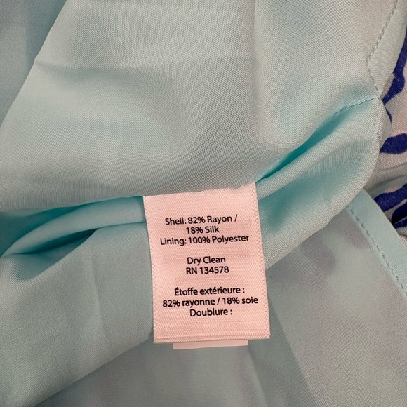 Vineyard Vines Lattice Print Tie Front Maxi Dress Crystal Blue Size 10 - Picture 9 of 13